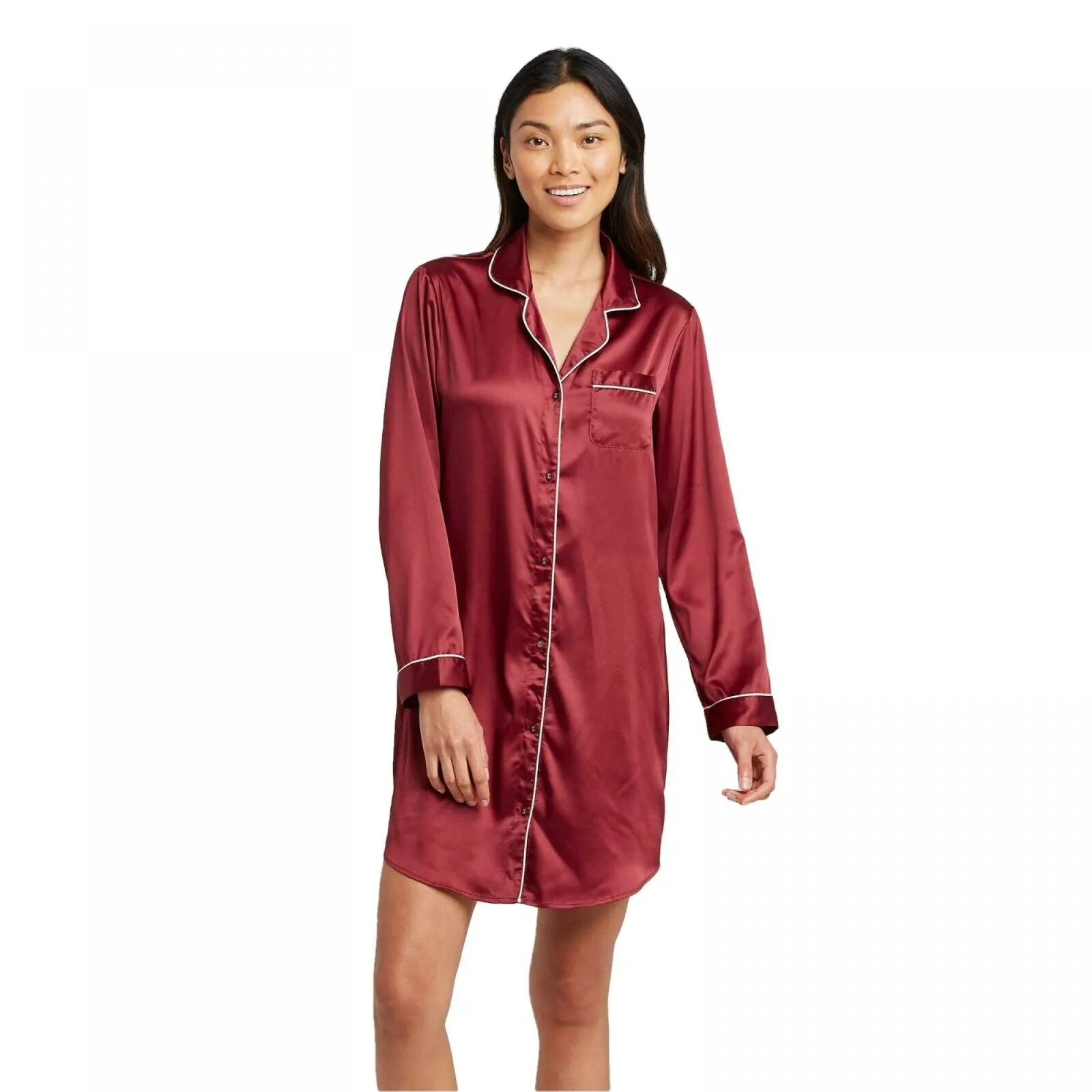 Stars Above Women's Satin Notch Collar Nightgown