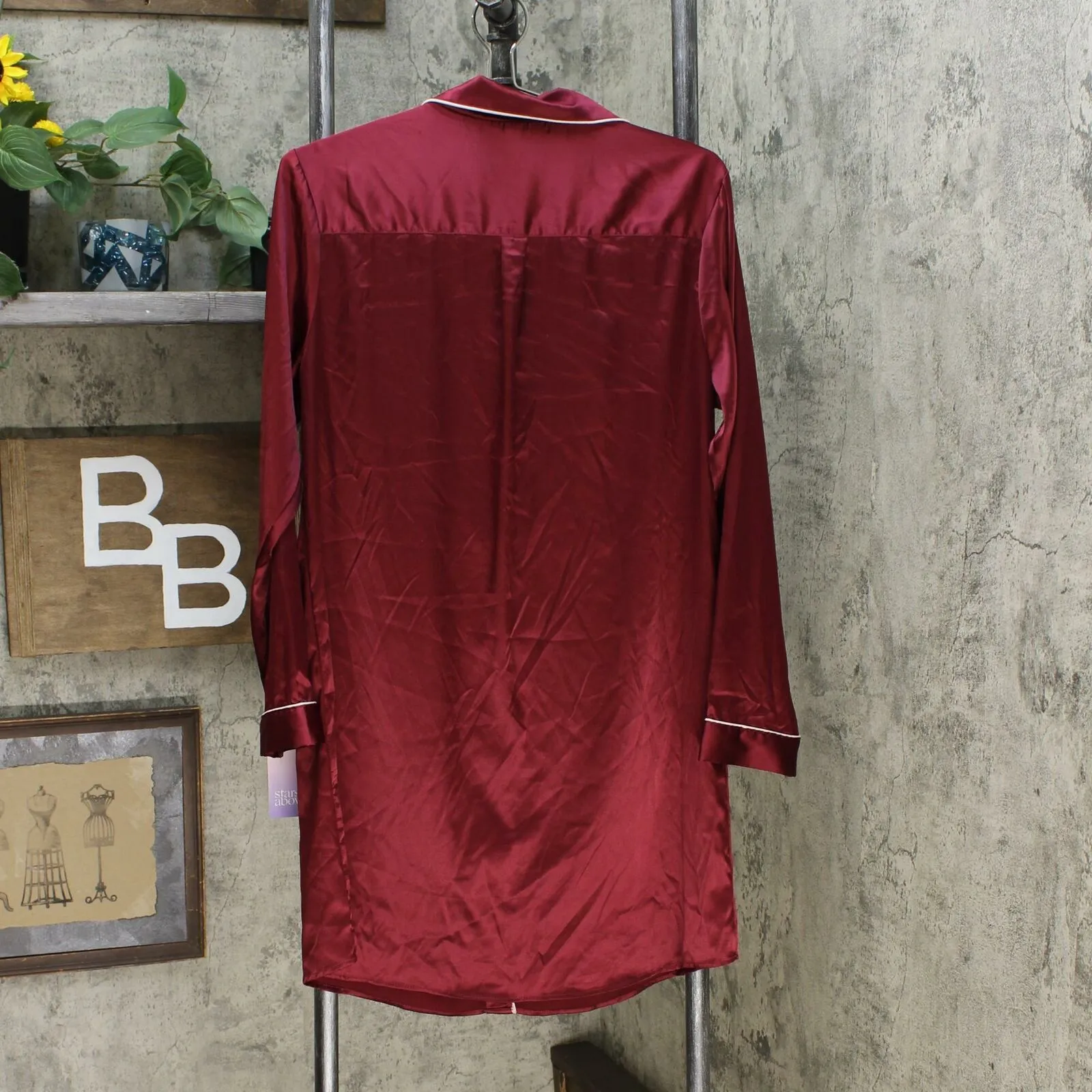 Stars Above Women's Satin Notch Collar Nightgown