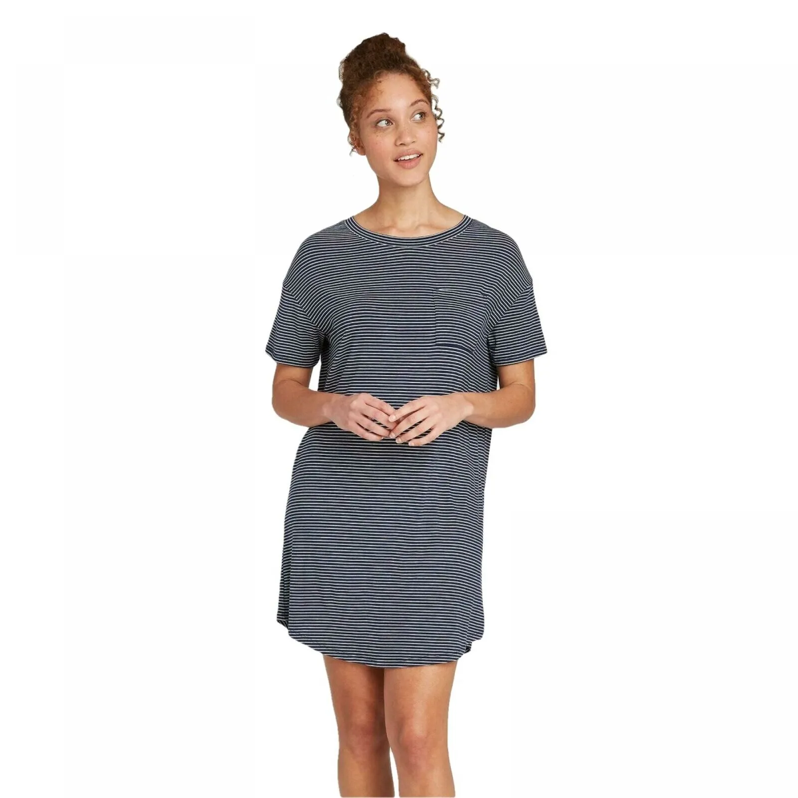 Stars Above Women's Striped Short Sleeve Beautifully Soft Nightgown