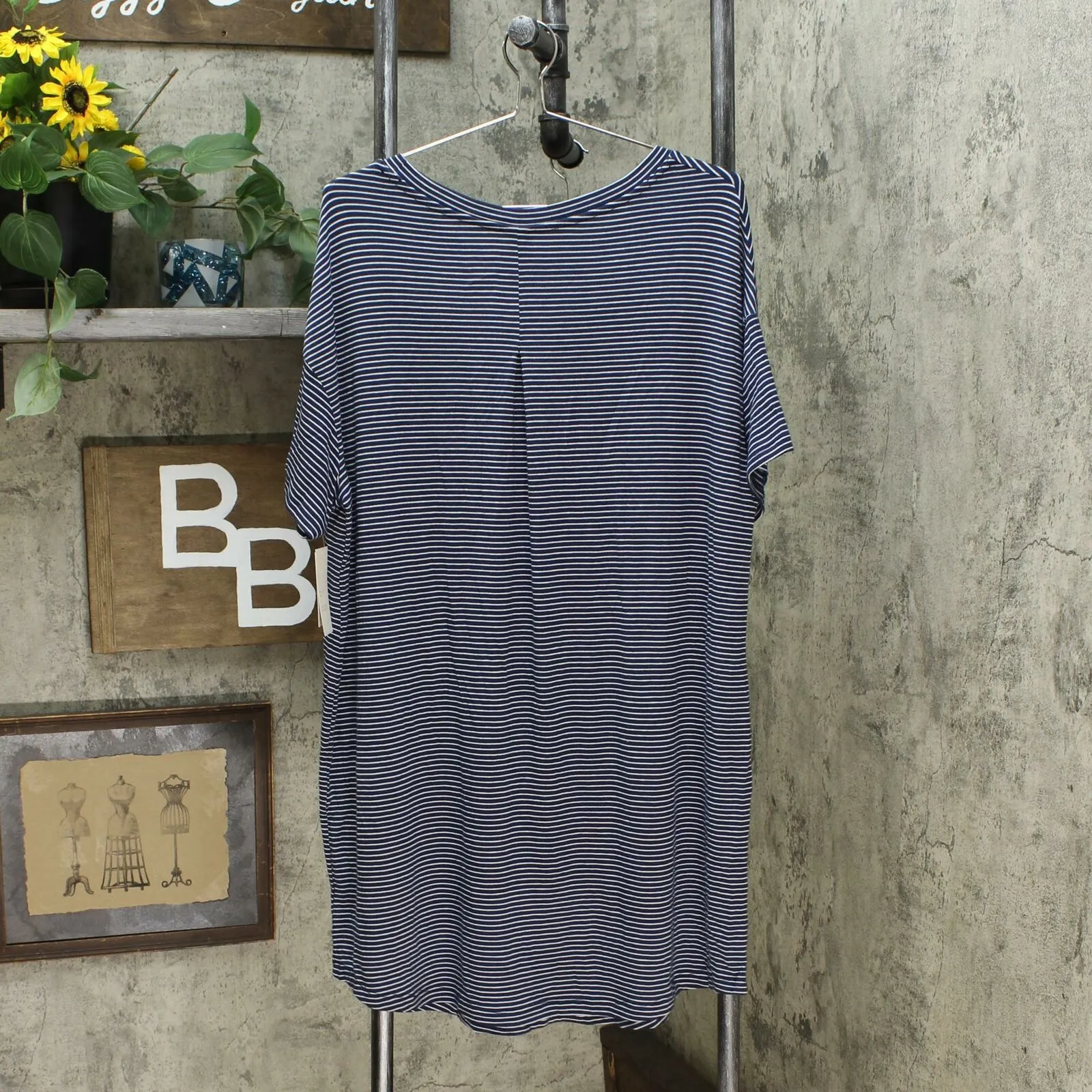 Stars Above Women's Striped Short Sleeve Beautifully Soft Nightgown