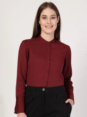 Style Quotient Women Maroon formal shirt