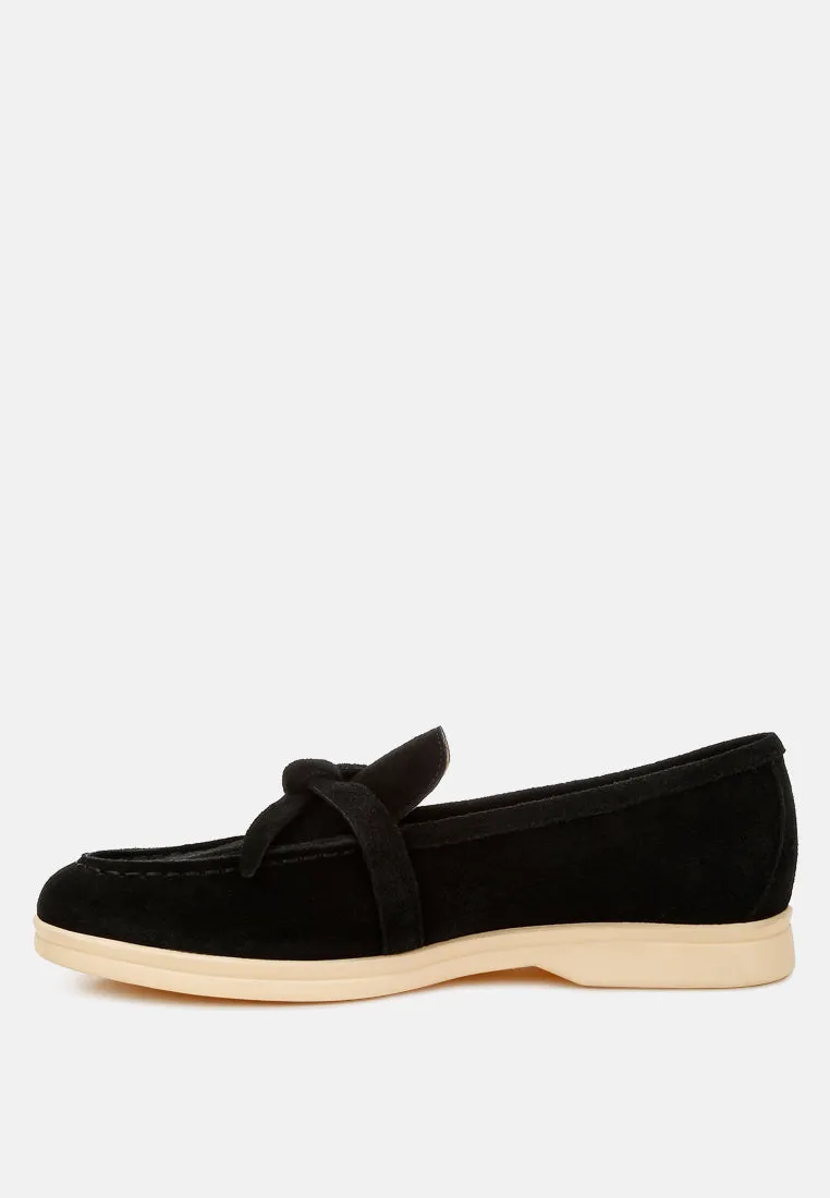 Suede Knot Detailed Loafers By RAG