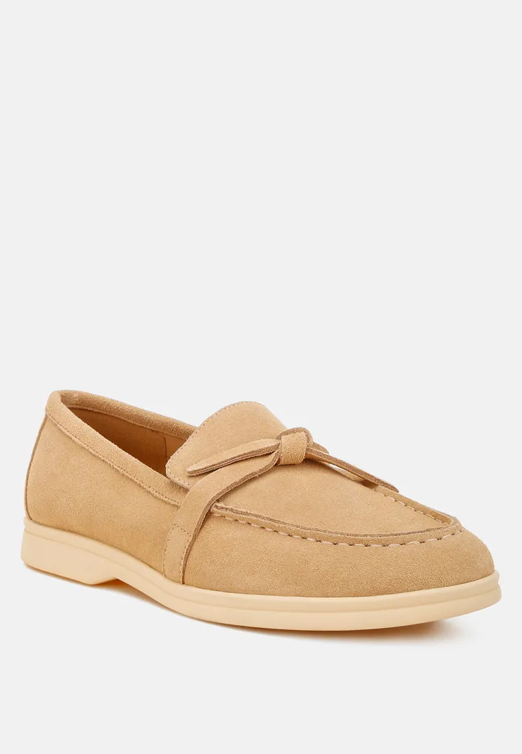 Suede Knot Detailed Loafers By RAG