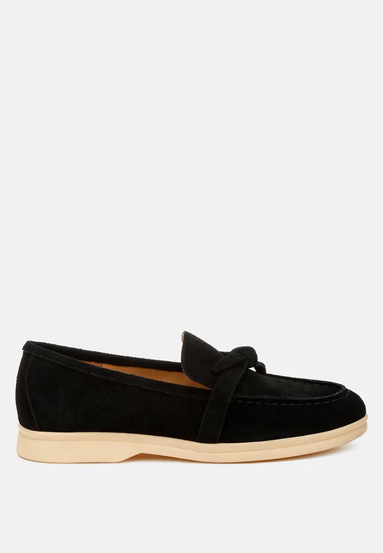 Suede Knot Detailed Loafers By RAG