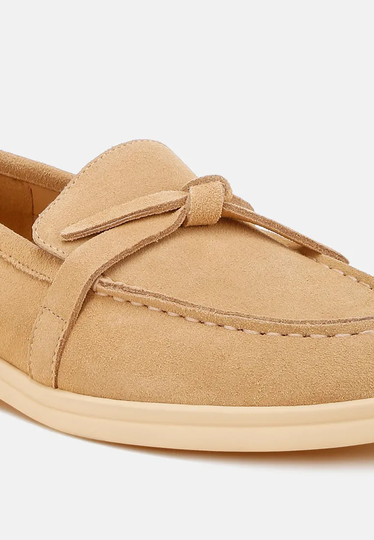 Suede Knot Detailed Loafers By RAG