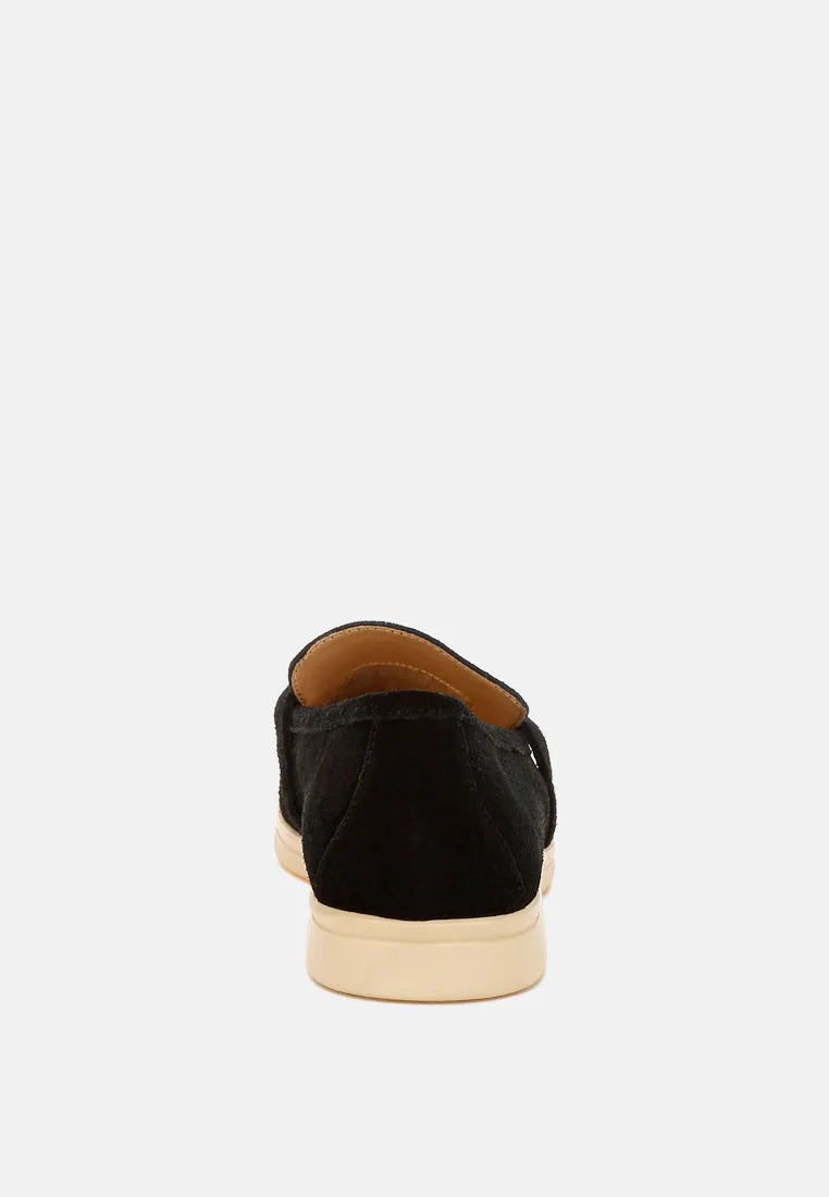 Suede Knot Detailed Loafers By RAG