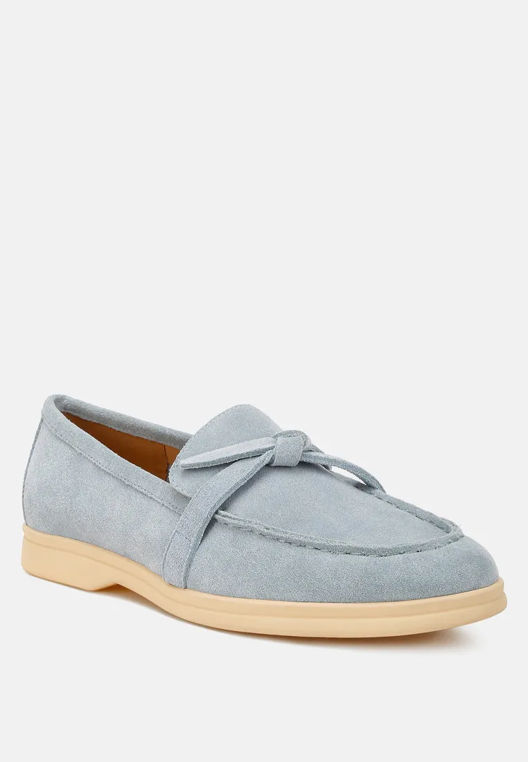 Suede Knot Detailed Loafers By RAG
