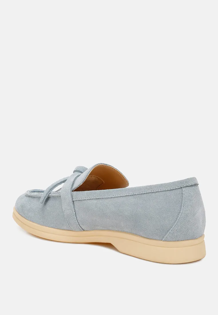 Suede Knot Detailed Loafers By RAG