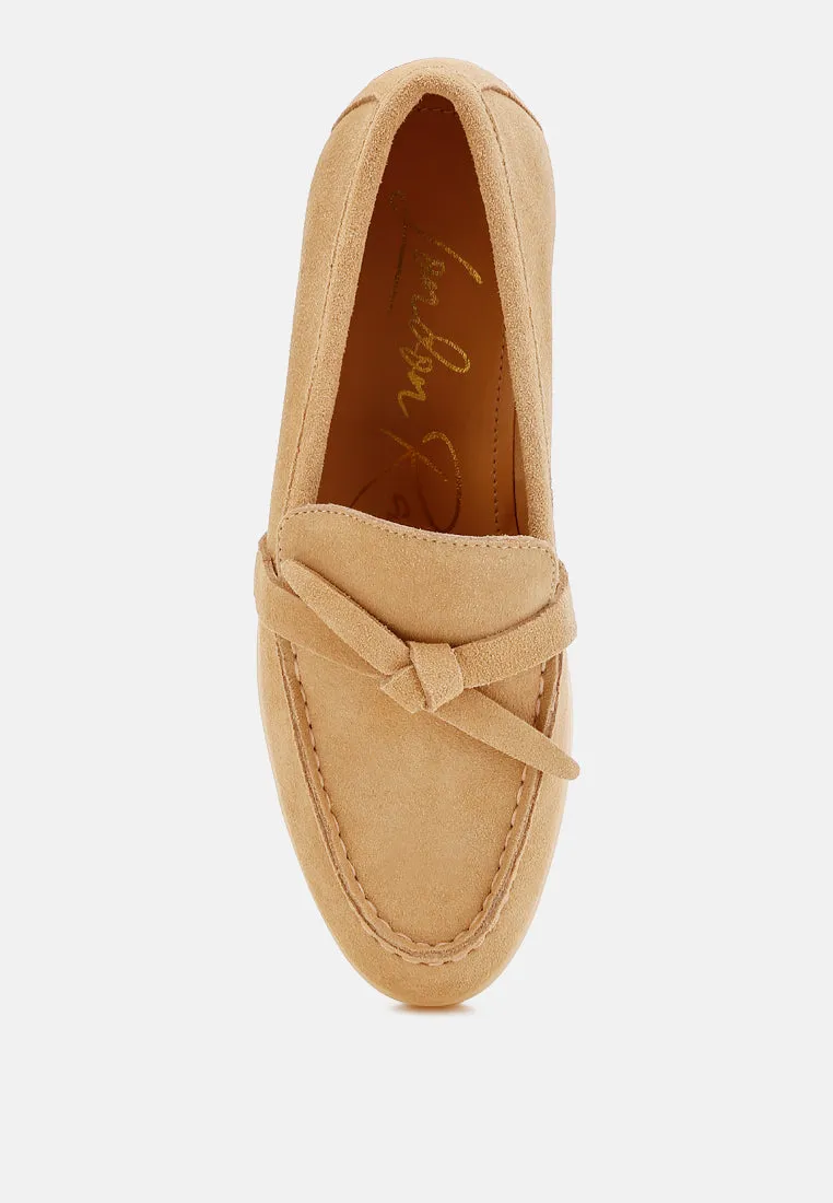 Suede Knot Detailed Loafers By RAG