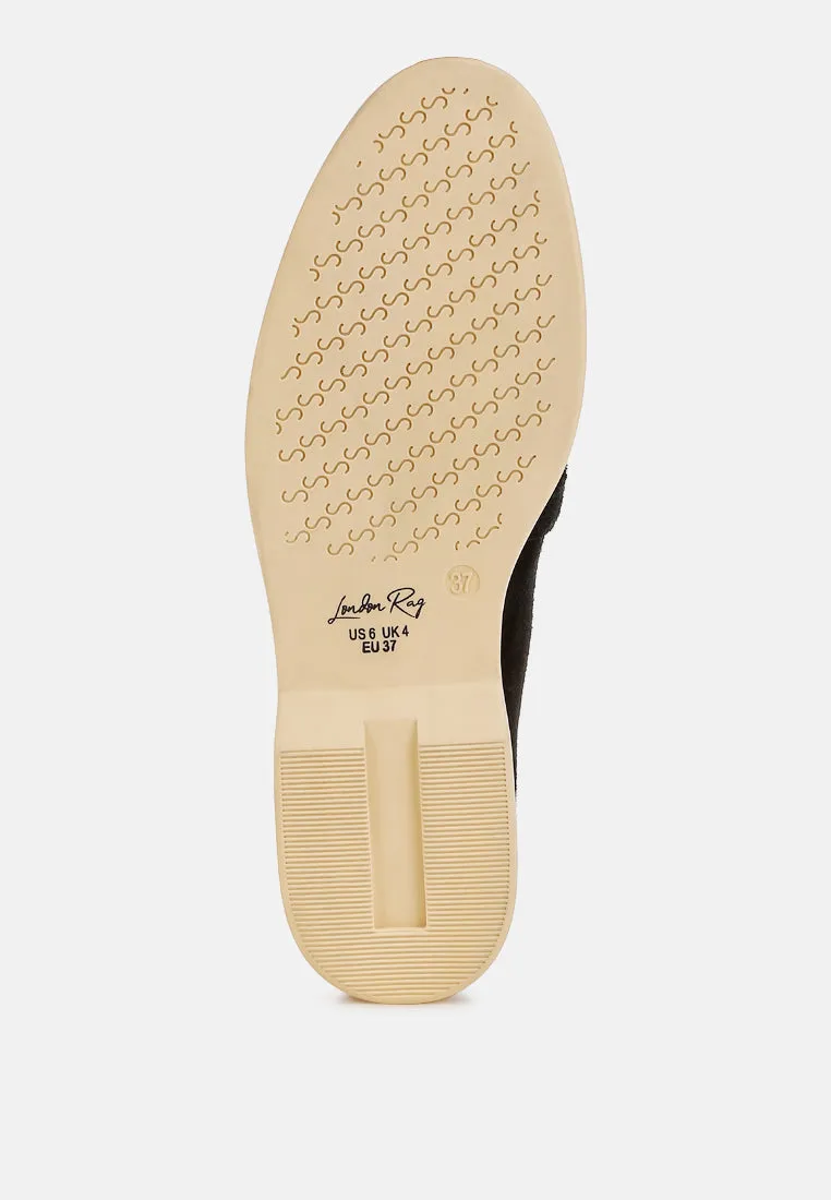 Suede Knot Detailed Loafers By RAG