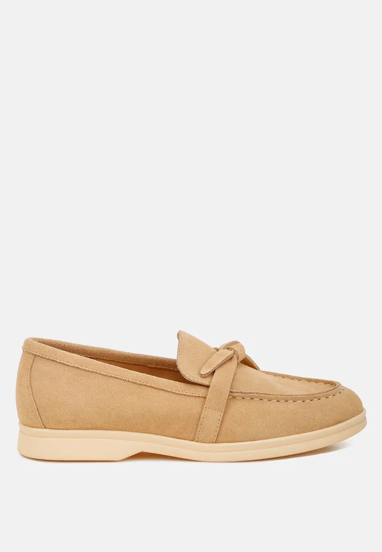 Suede Knot Detailed Loafers By RAG