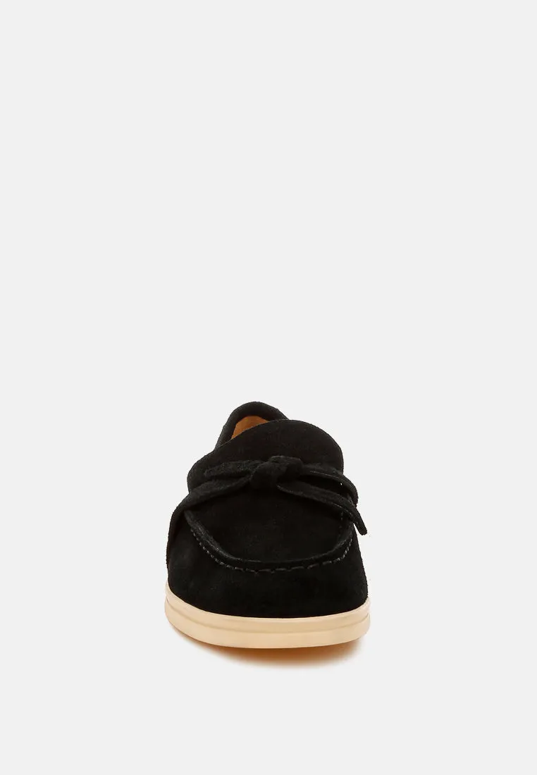 Suede Knot Detailed Loafers By RAG