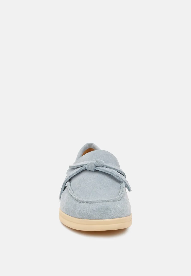 Suede Knot Detailed Loafers By RAG