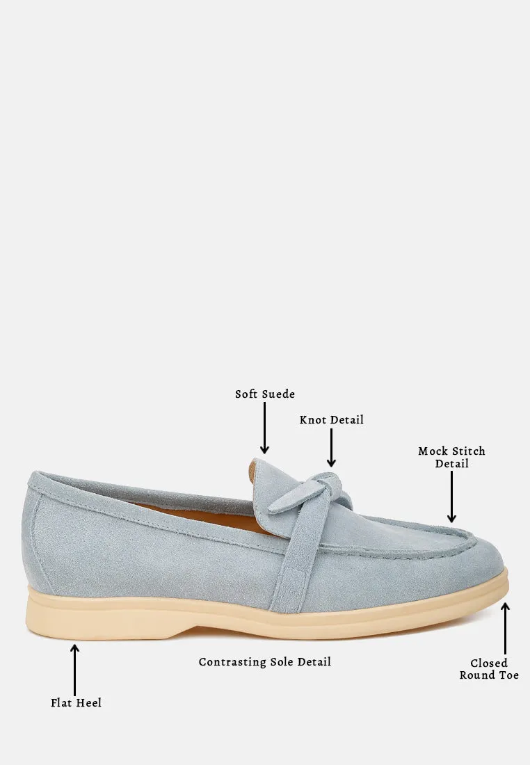 Suede Knot Detailed Loafers By RAG