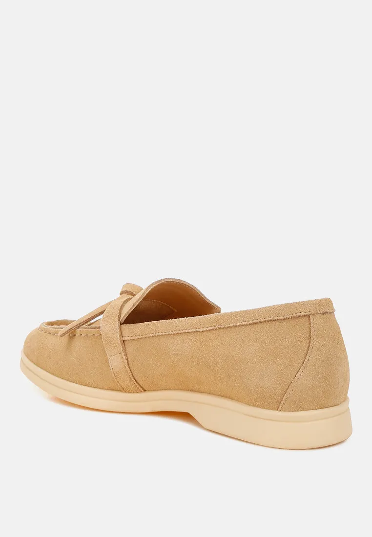 Suede Knot Detailed Loafers By RAG