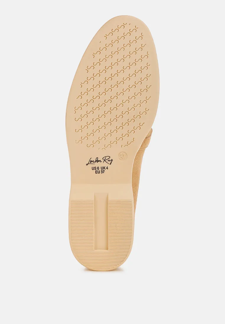 Suede Knot Detailed Loafers By RAG