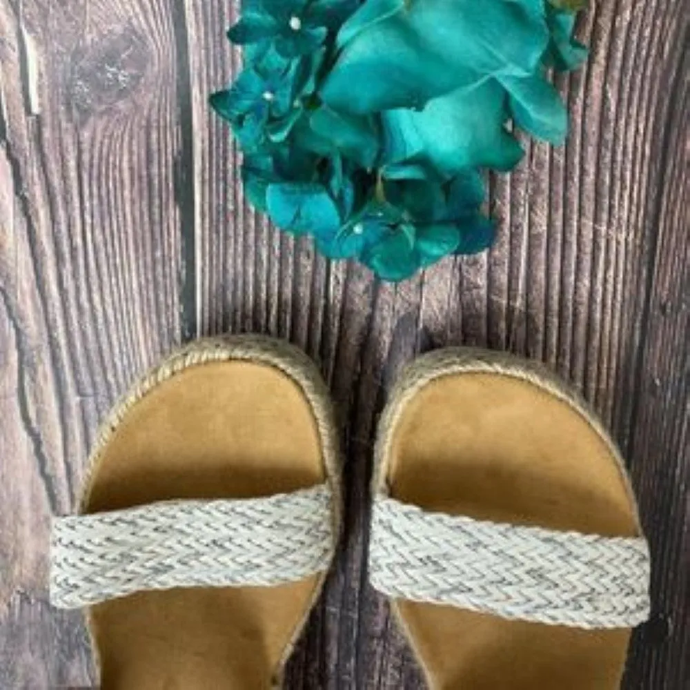 Sun   Stone White Karli Flatform Sandals 10M