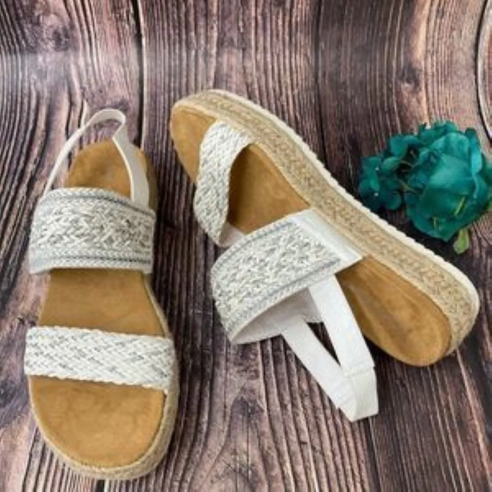 Sun   Stone White Karli Flatform Sandals 10M