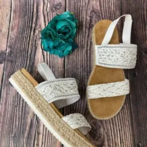 Sun   Stone White Karli Flatform Sandals 10M