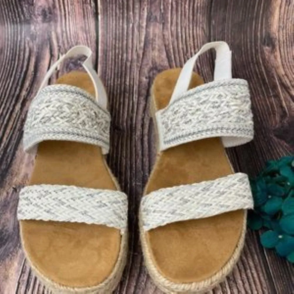 Sun   Stone White Karli Flatform Sandals 10M