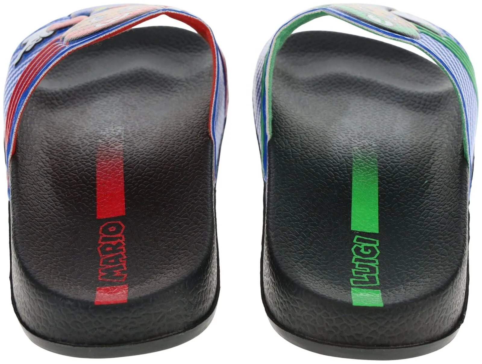 Super Mario Boys Sport Mismatch Design Slides Black / Blue 10-11 Little Boy