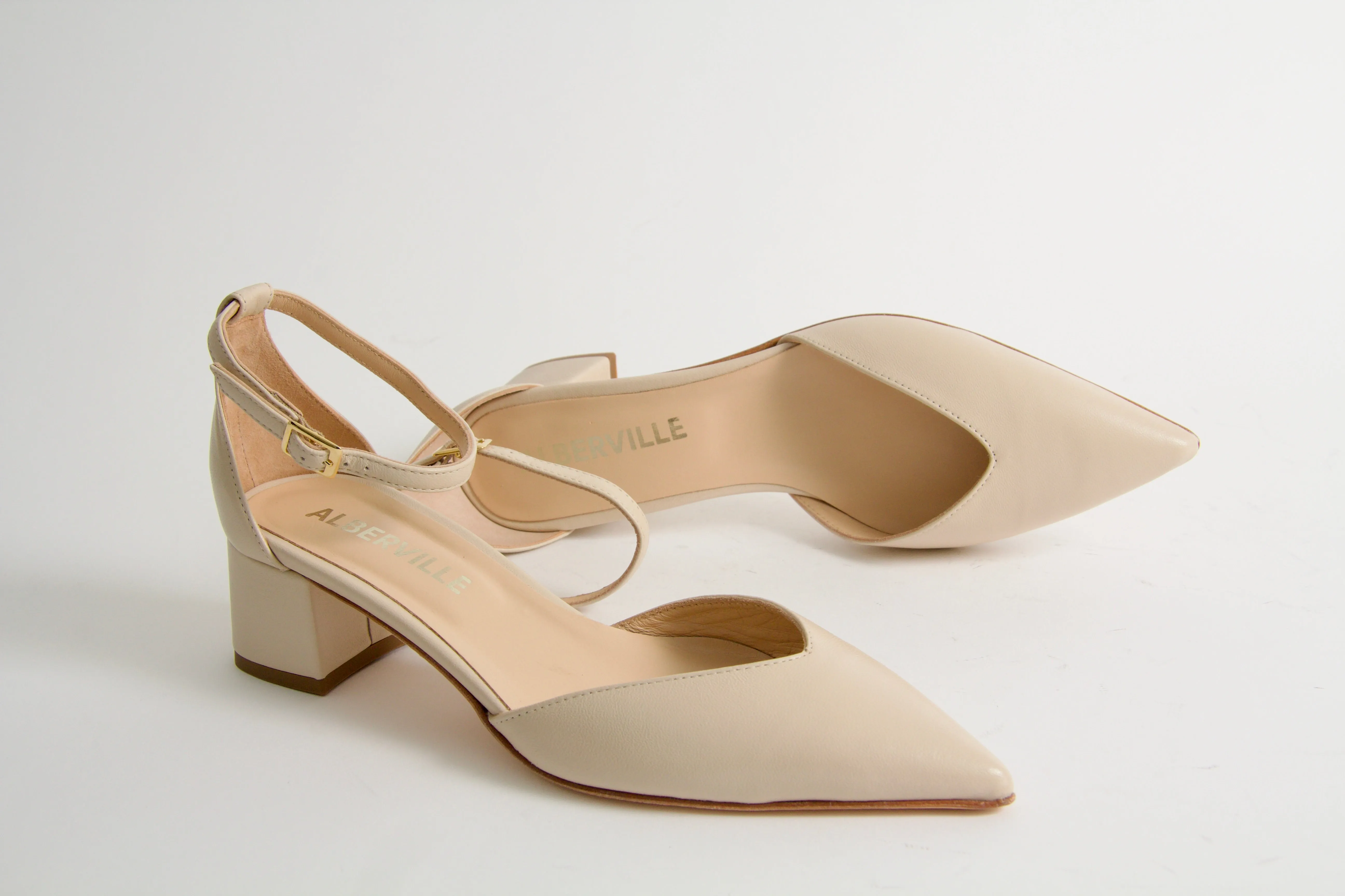 Tatum Beige Nappa Two-Piece Shoes