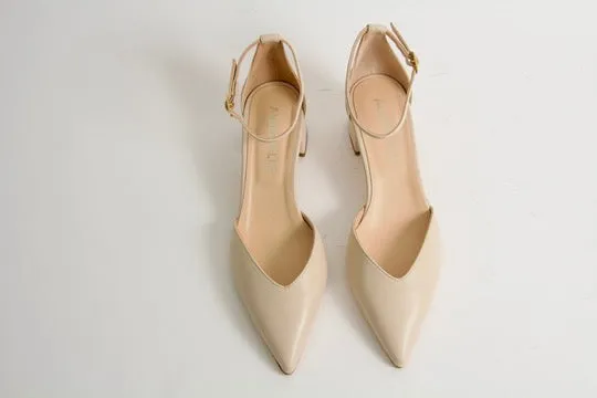Tatum Beige Nappa Two-Piece Shoes