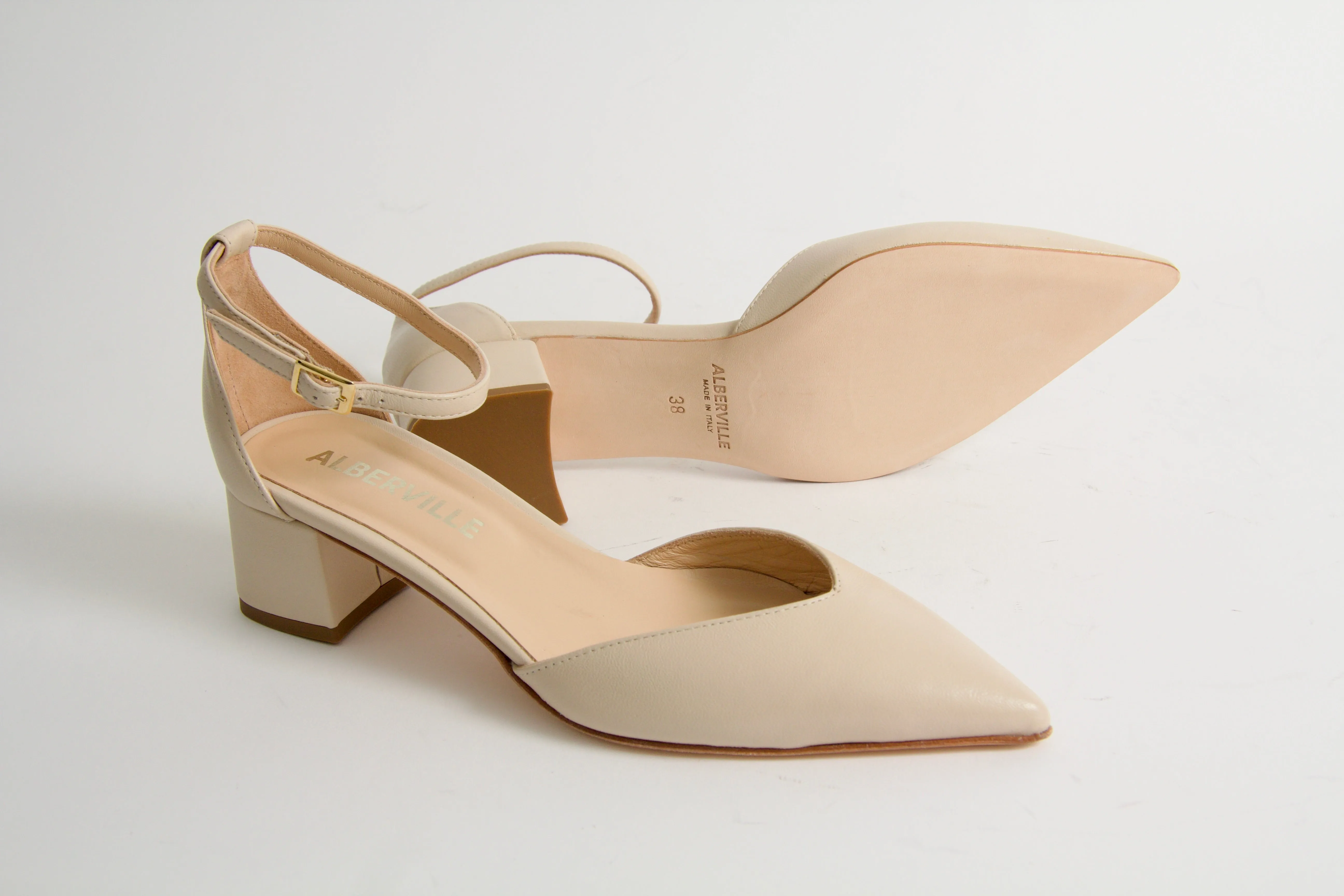 Tatum Beige Nappa Two-Piece Shoes