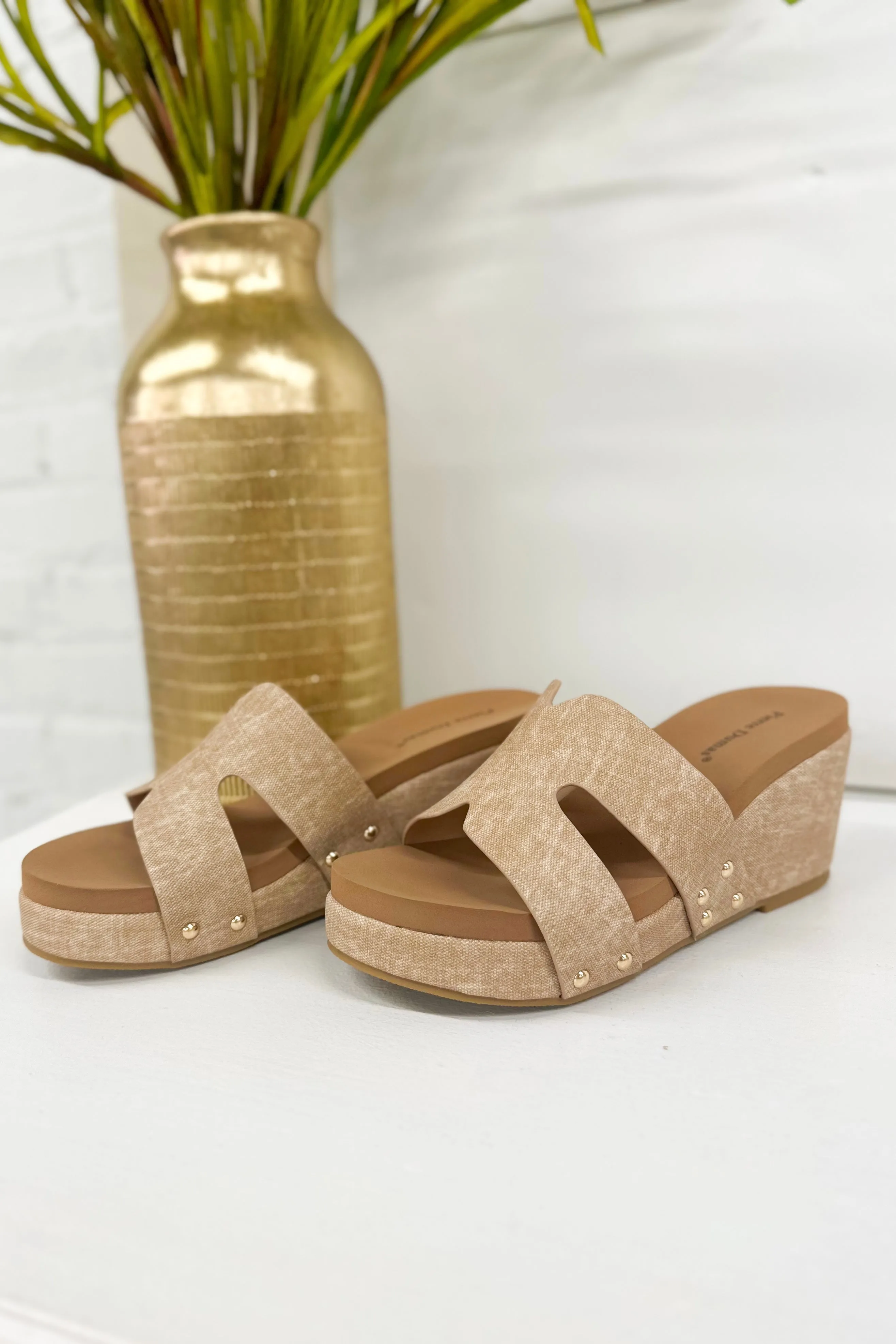 Taupe Cutout Wedge