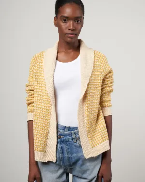the minicheck lodge cardigan - golden light