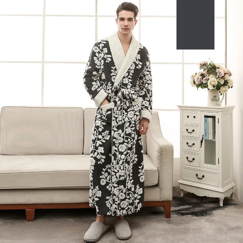 Thicken And Lengthen Plus Size Flannel Nightgown