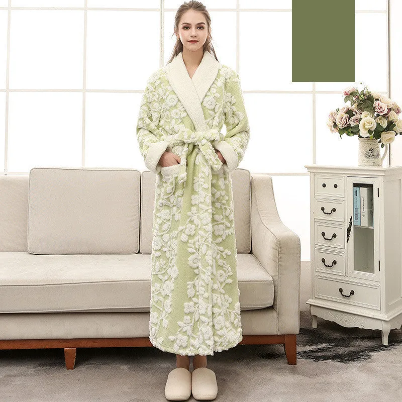 Thicken And Lengthen Plus Size Flannel Nightgown