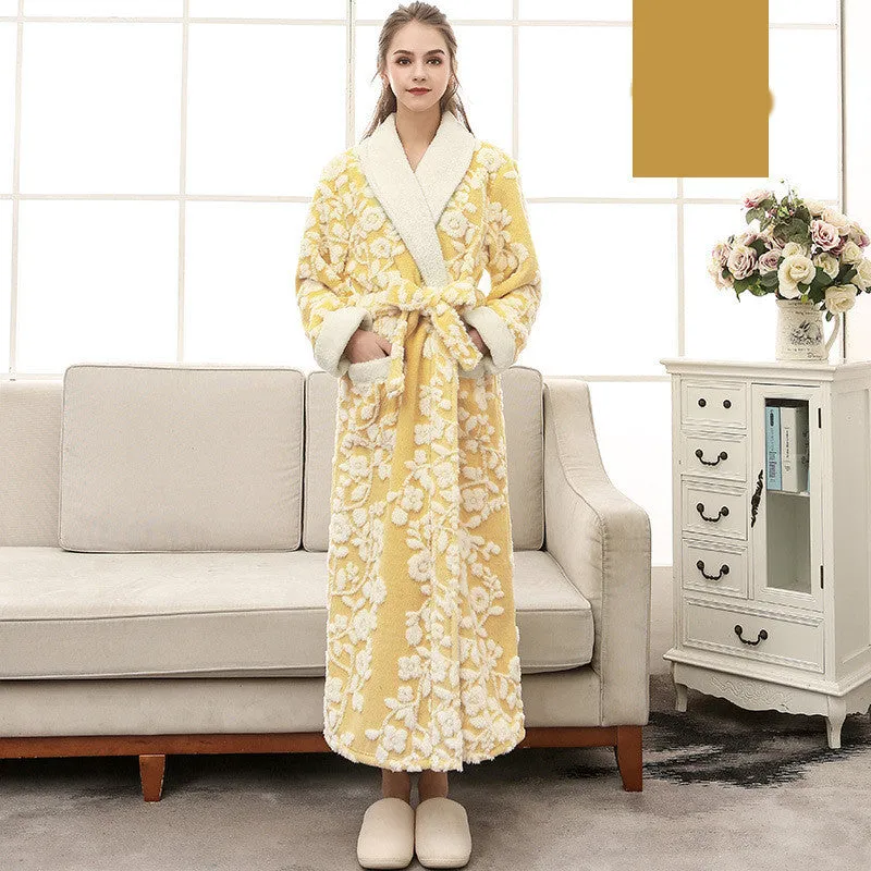 Thicken And Lengthen Plus Size Flannel Nightgown