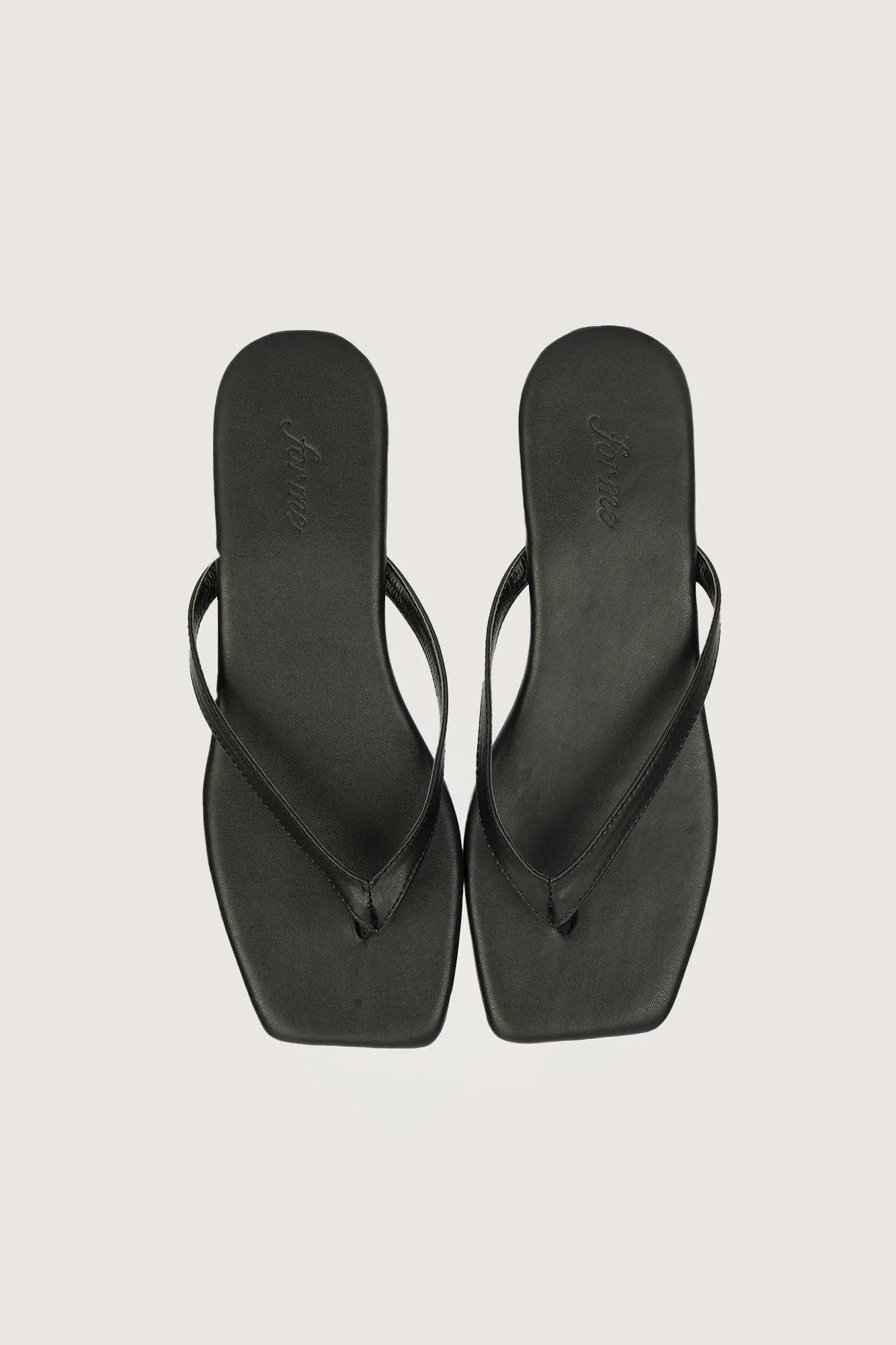 Thong Strap Square Toe Sandals