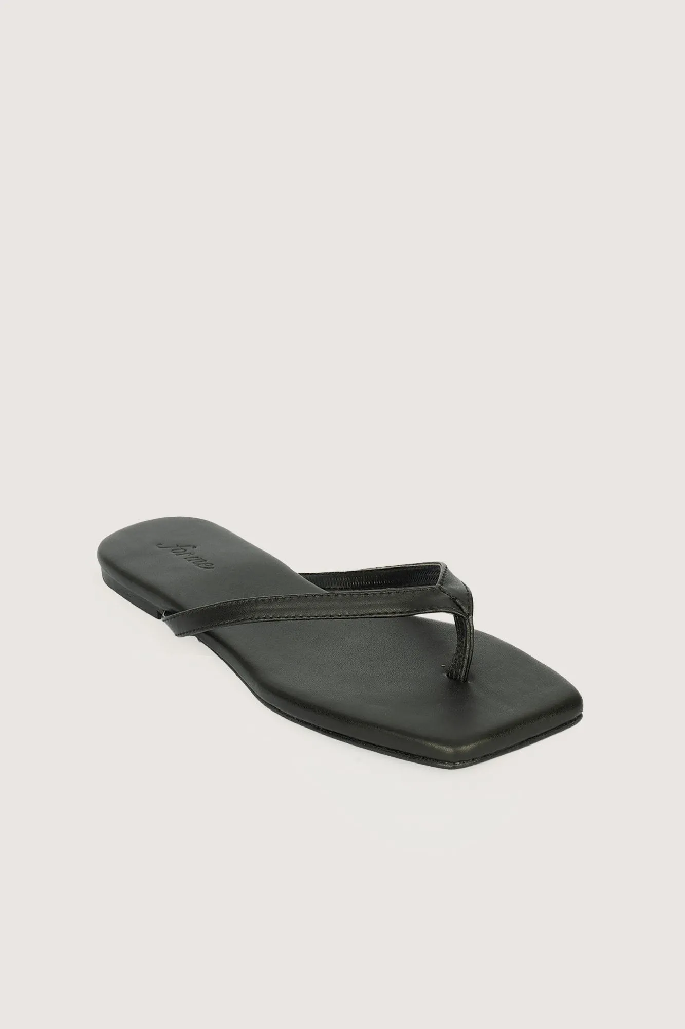 Thong Strap Square Toe Sandals