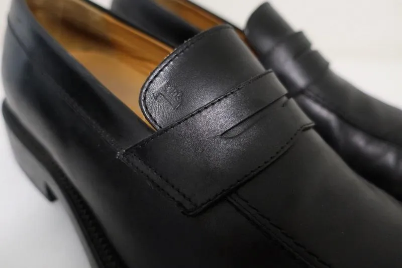 Tod's Penny Loafers Black Leather Size 9 UK 10 US