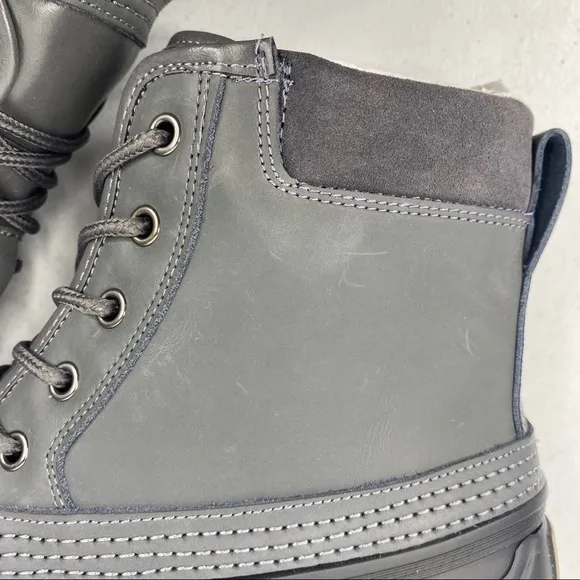 Tommy Hilfiger Casey Gray Leather Duck Boots