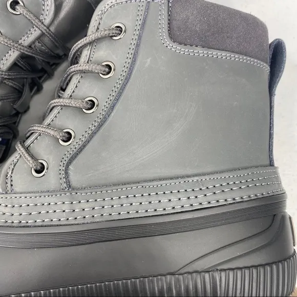 Tommy Hilfiger Casey Gray Leather Duck Boots