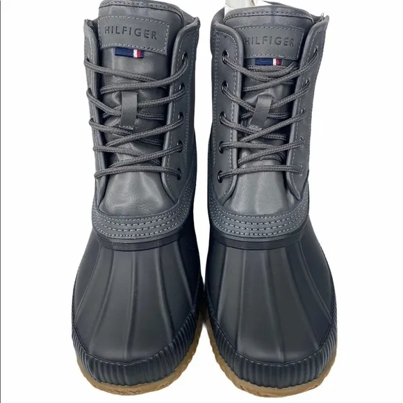 Tommy Hilfiger Casey Gray Leather Duck Boots