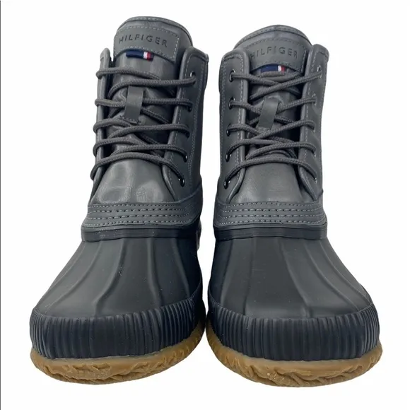 Tommy Hilfiger Casey Gray Leather Duck Boots