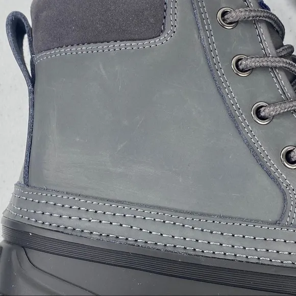 Tommy Hilfiger Casey Gray Leather Duck Boots