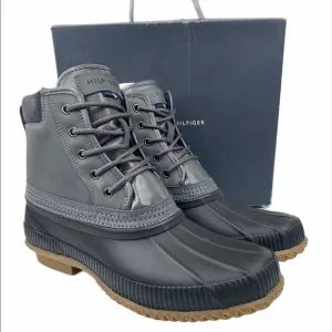 Tommy Hilfiger Casey Gray Leather Duck Boots