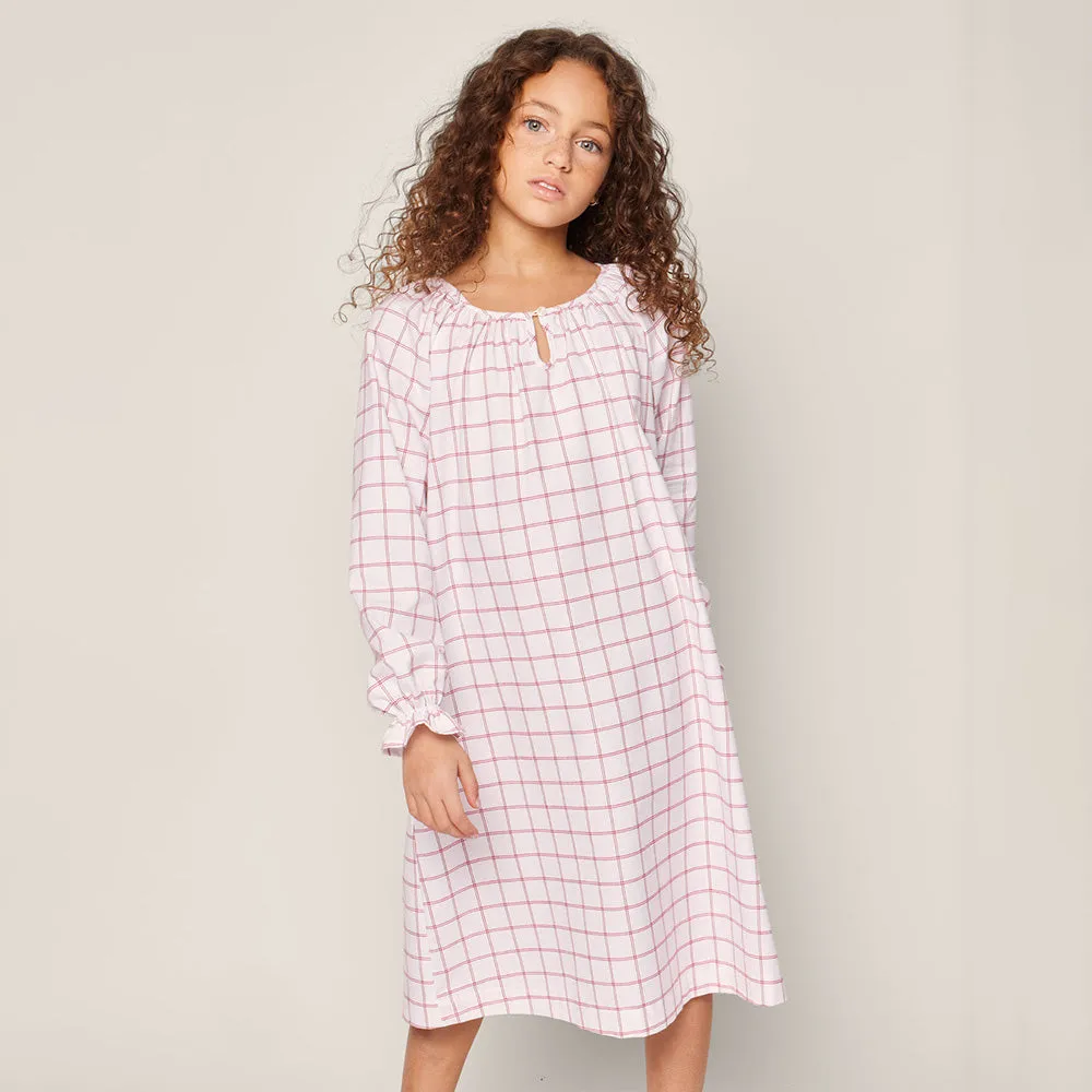 Twill Delphine Nightgown | Garnet Tattersall
