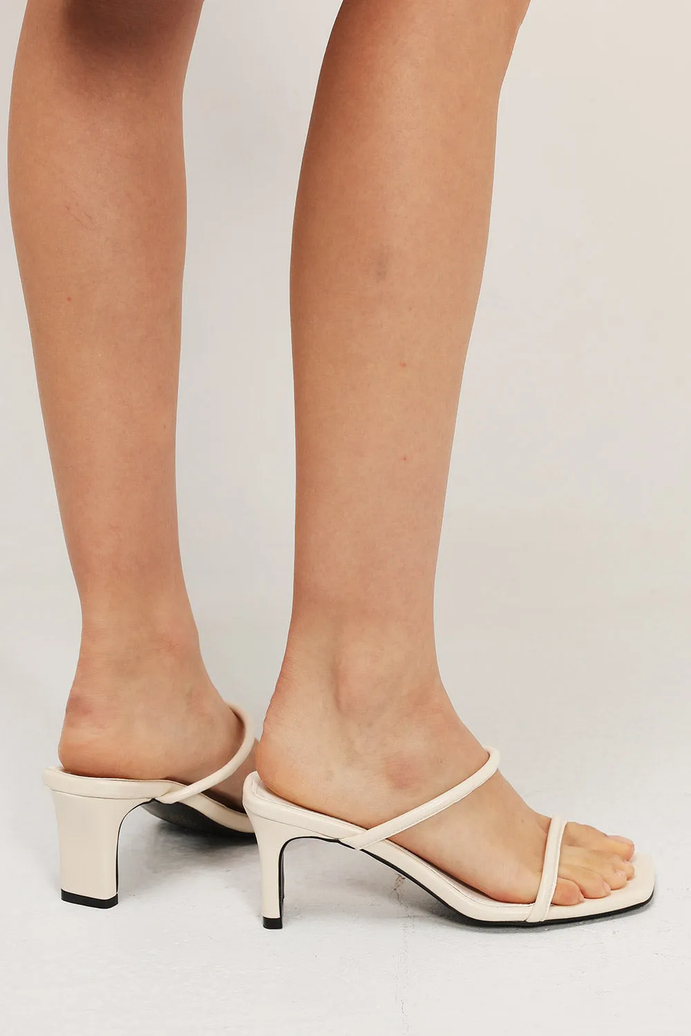 Two-Strap Square Toe Heels