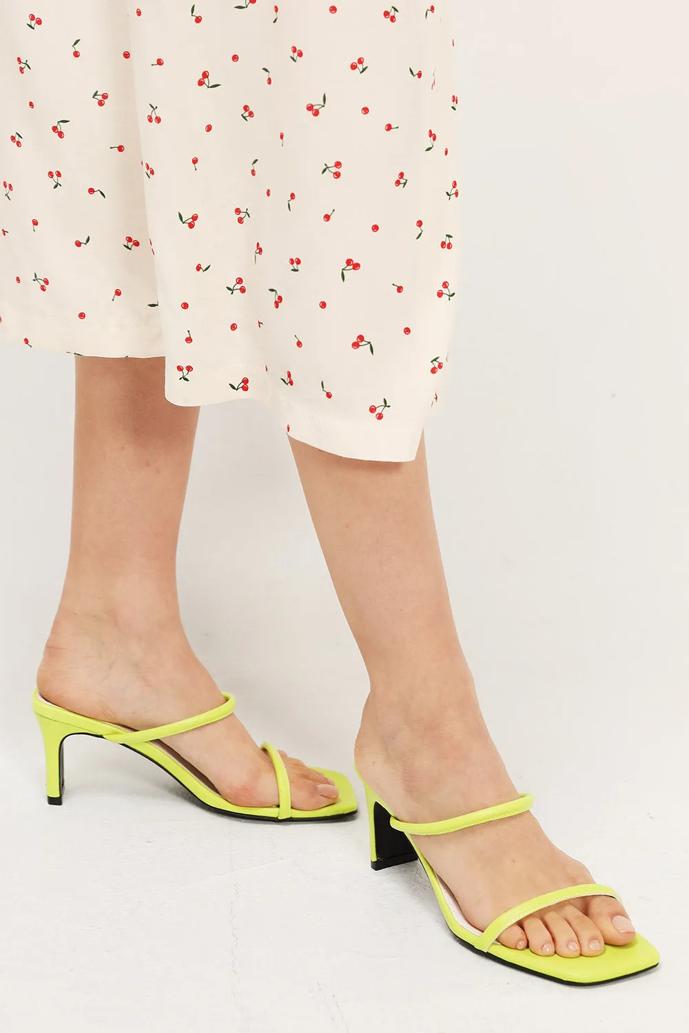 Two-Strap Square Toe Heels