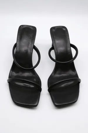 Two-Strap Square Toe Heels