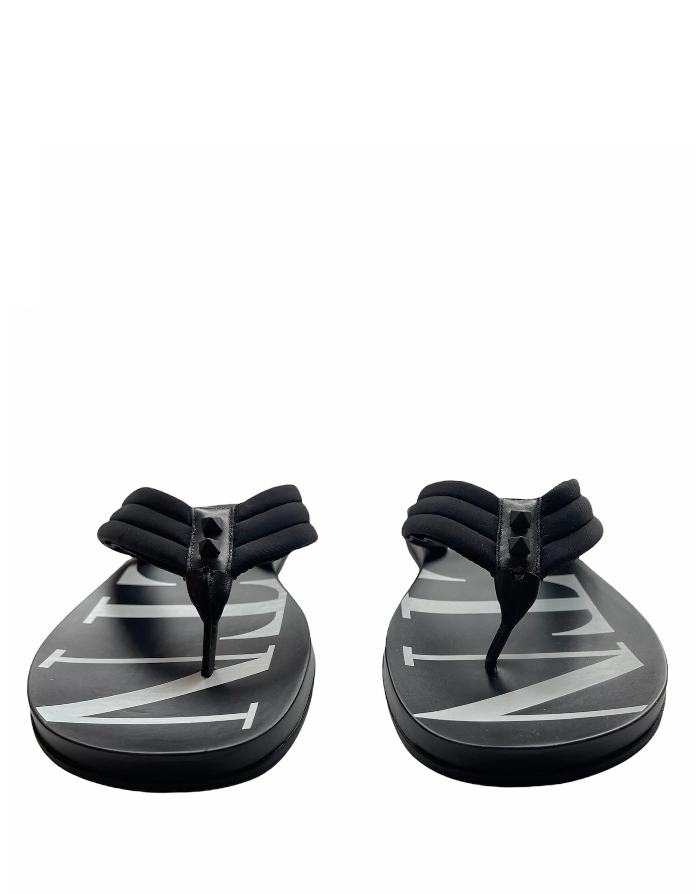 Valentino Black/White VLTN Flip Flop Sandals sz 43