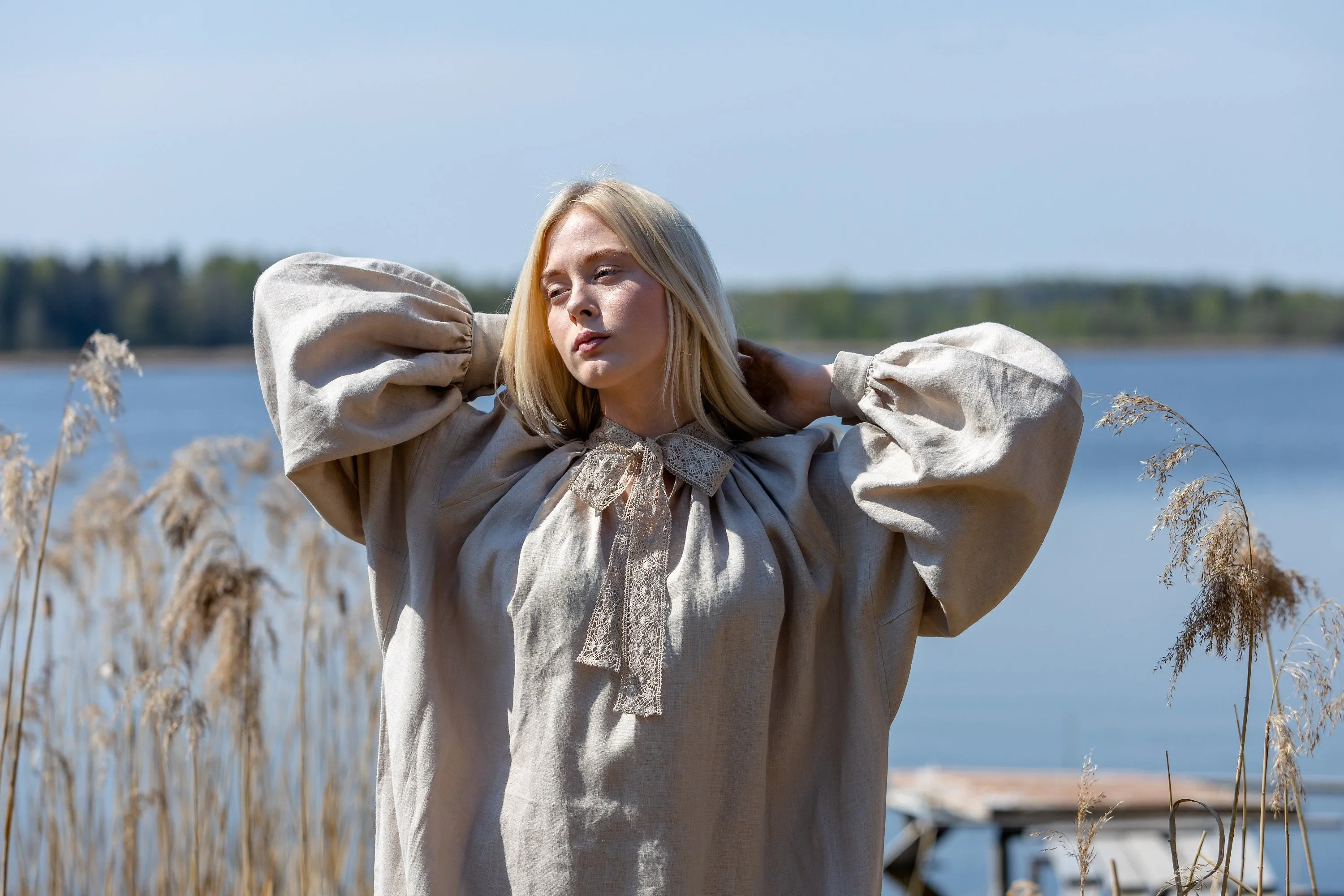 Vecpiebalga Gown in Natural Linen