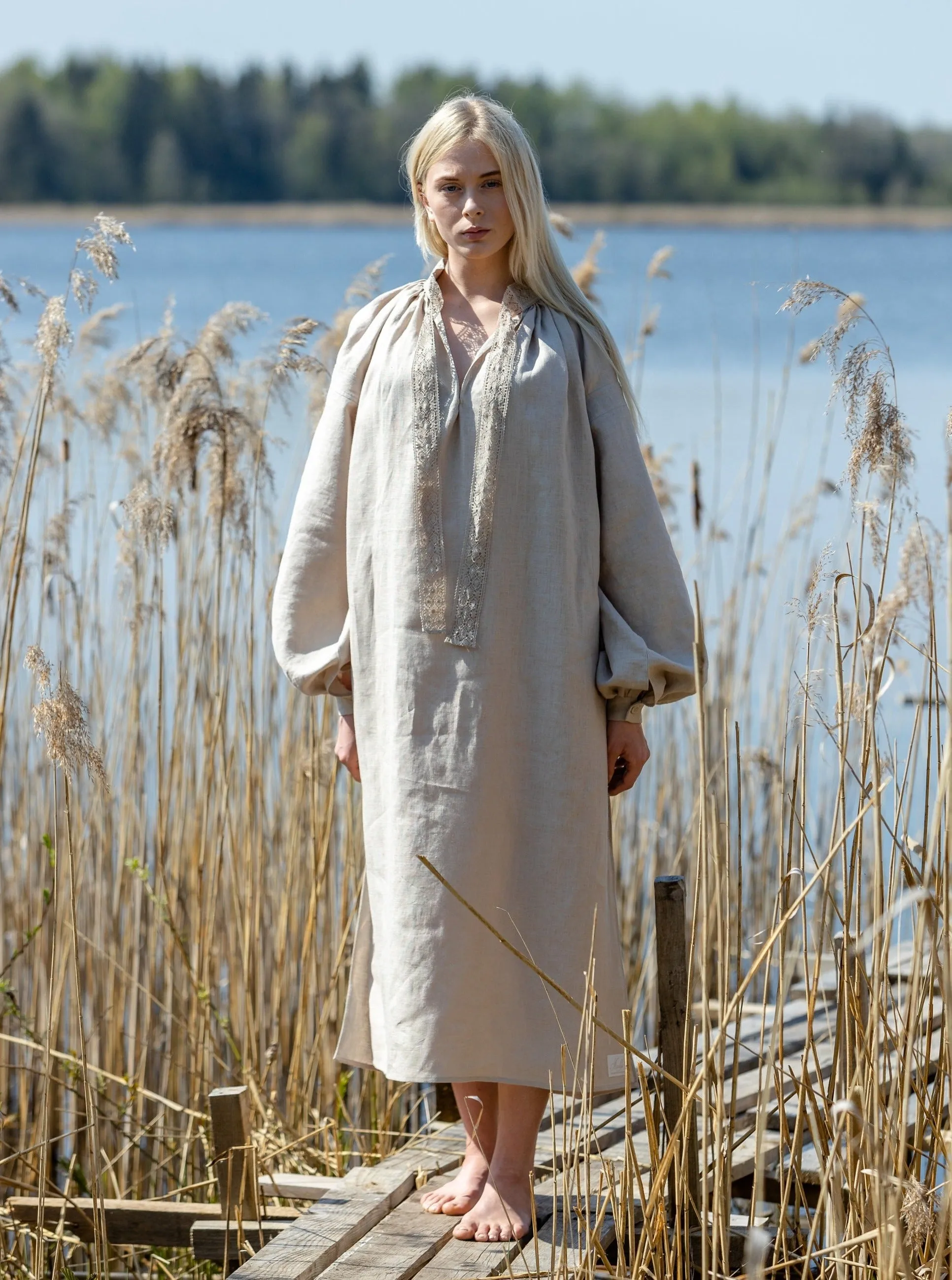 Vecpiebalga Gown in Natural Linen