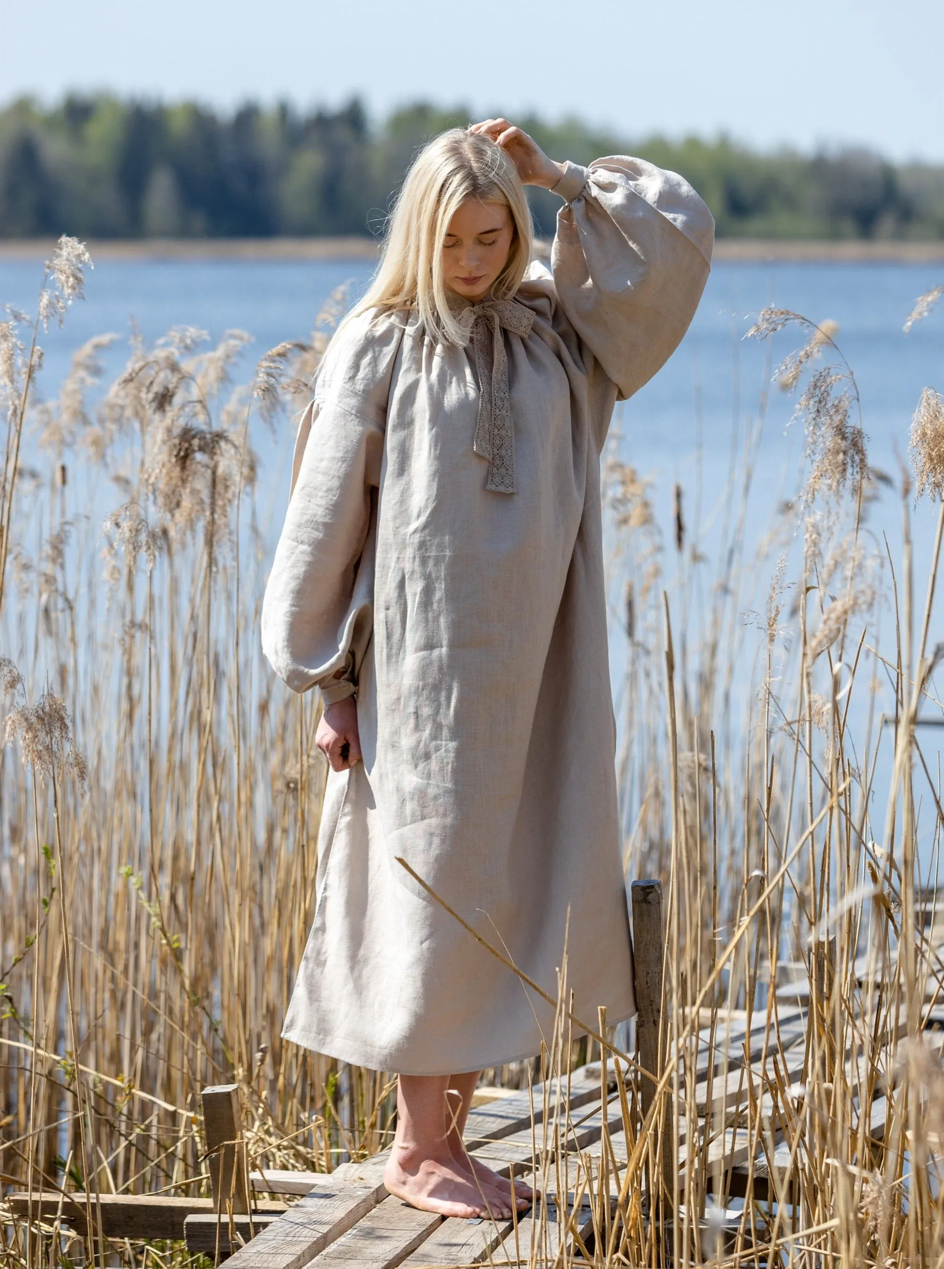 Vecpiebalga Gown in Natural Linen